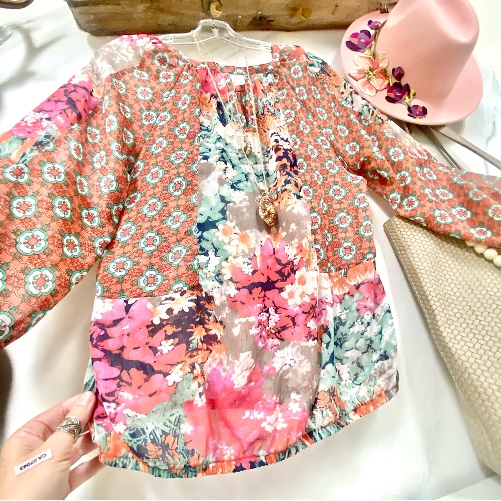 Anthropologie Multicolor Floral Blouse
